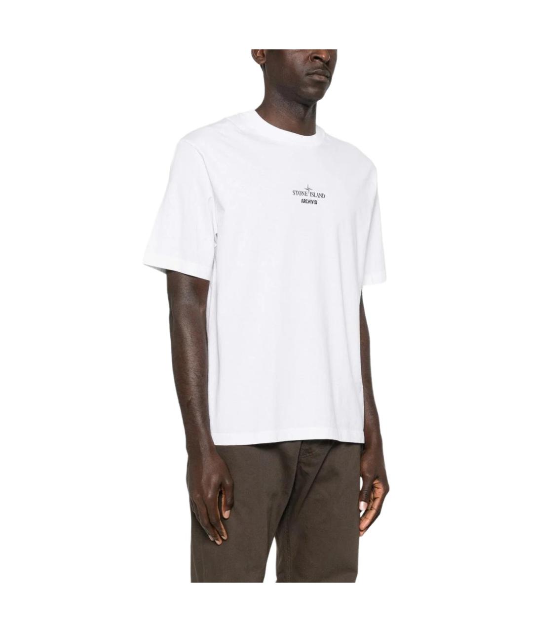 STONE ISLAND Белая футболка, фото 3
