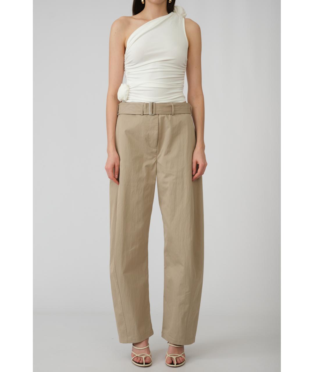 MAGDA BUTRYM Бежевые хлопковые прямые брюки, фото 6