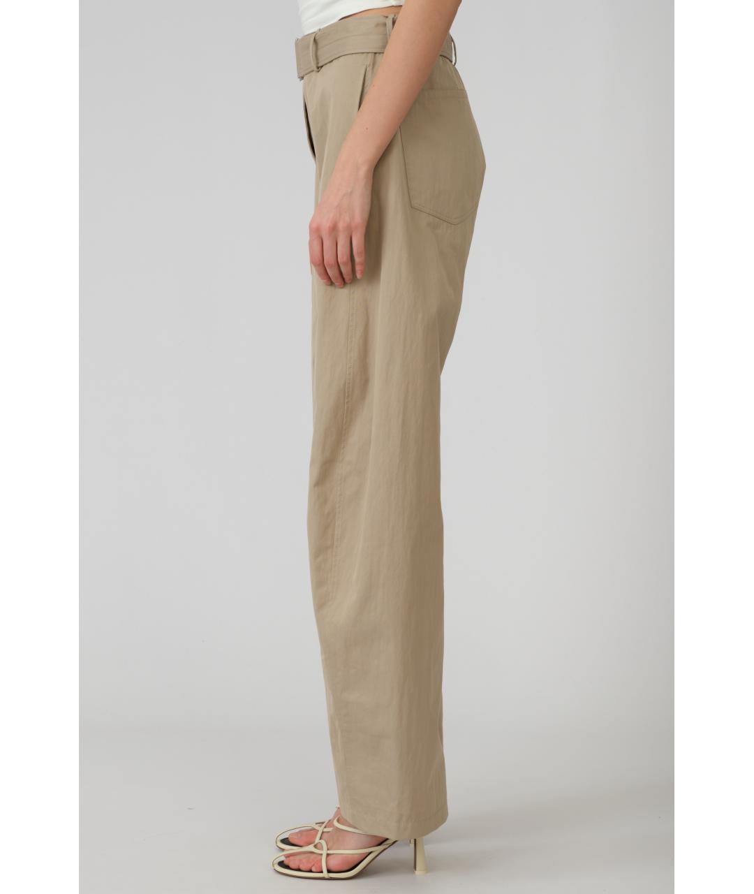 MAGDA BUTRYM Бежевые хлопковые прямые брюки, фото 2