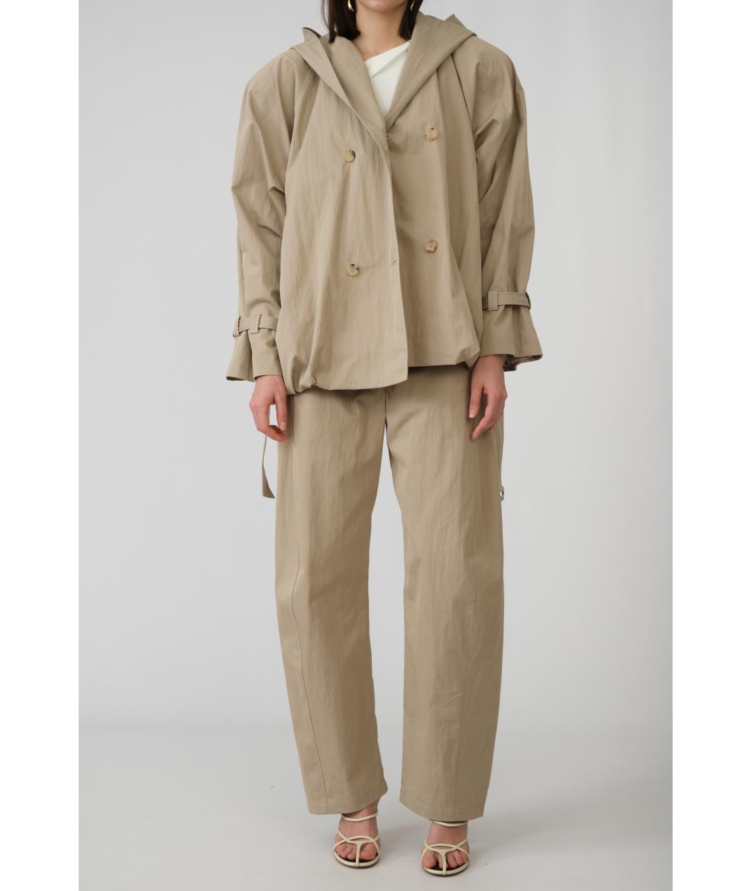 MAGDA BUTRYM Бежевые хлопковые прямые брюки, фото 8