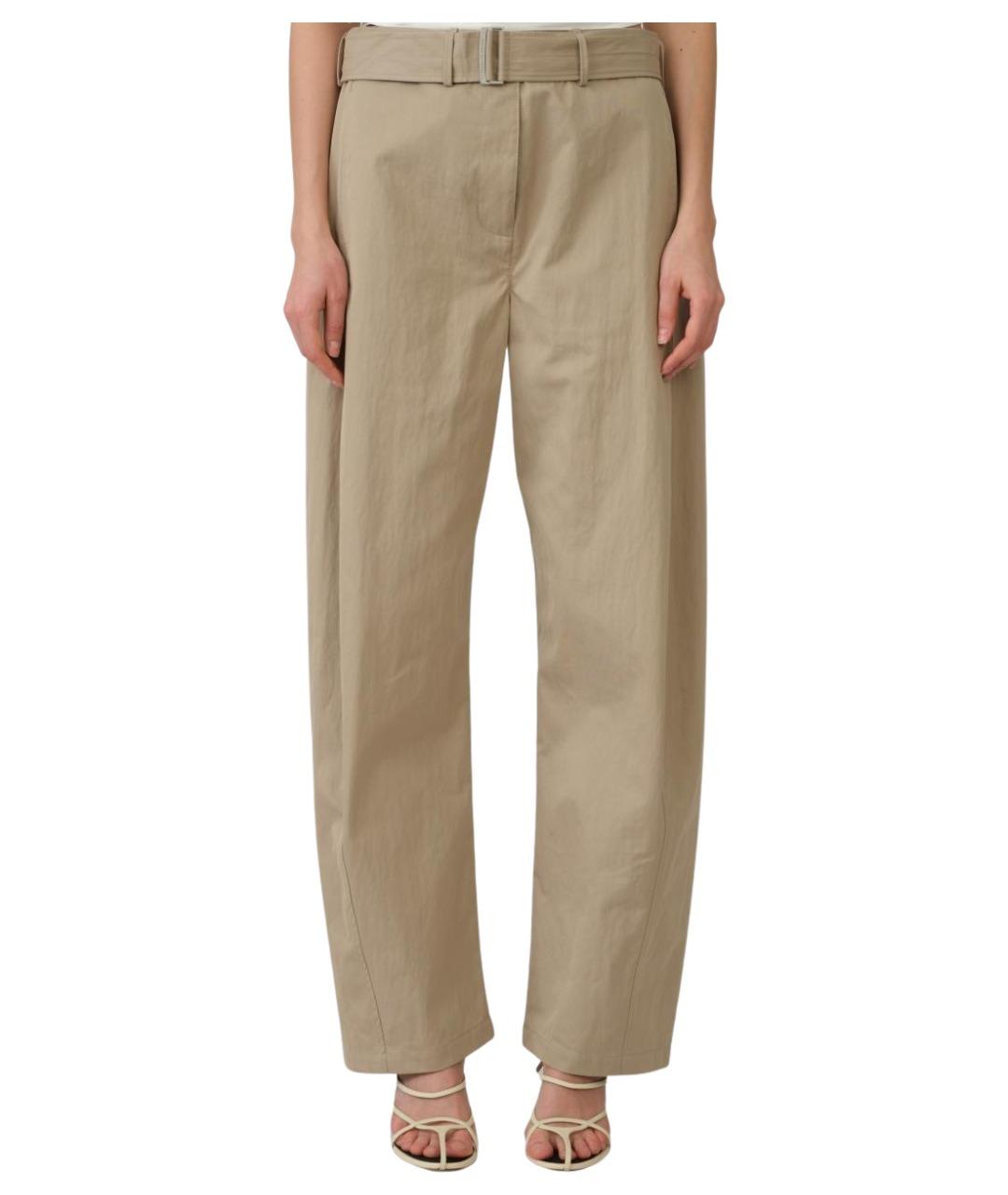 MAGDA BUTRYM Бежевые хлопковые прямые брюки, фото 1