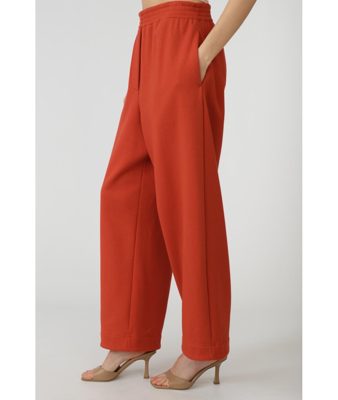 MAGDA BUTRYM Красные хлопковые прямые брюки, фото 2