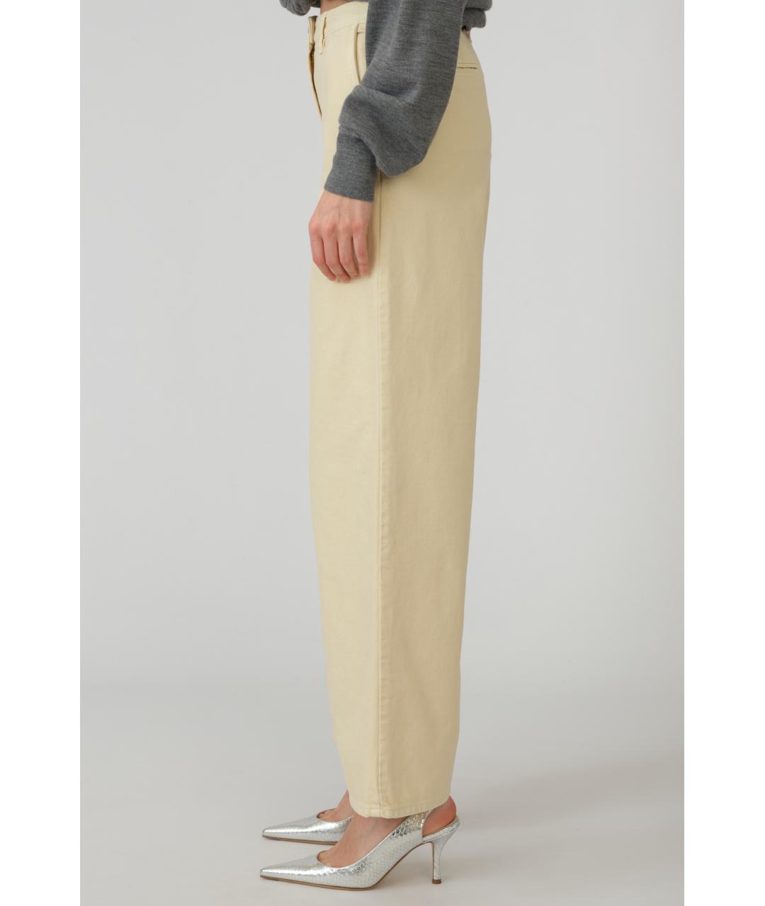 MAGDA BUTRYM Бежевые хлопковые прямые джинсы, фото 3