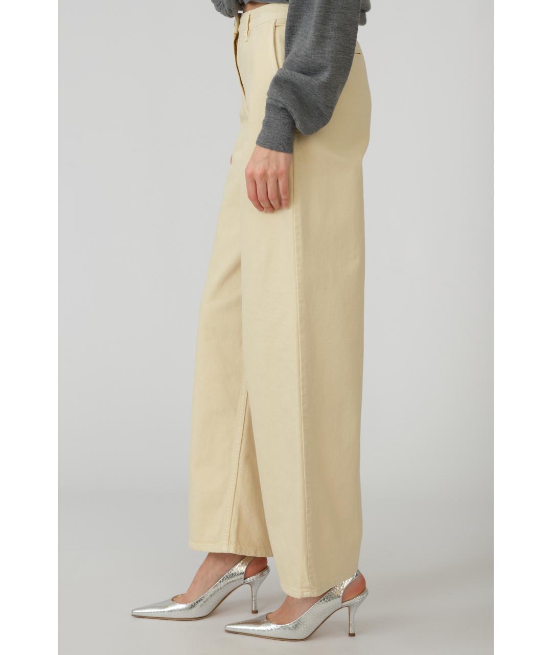 MAGDA BUTRYM Бежевые хлопковые прямые джинсы, фото 2