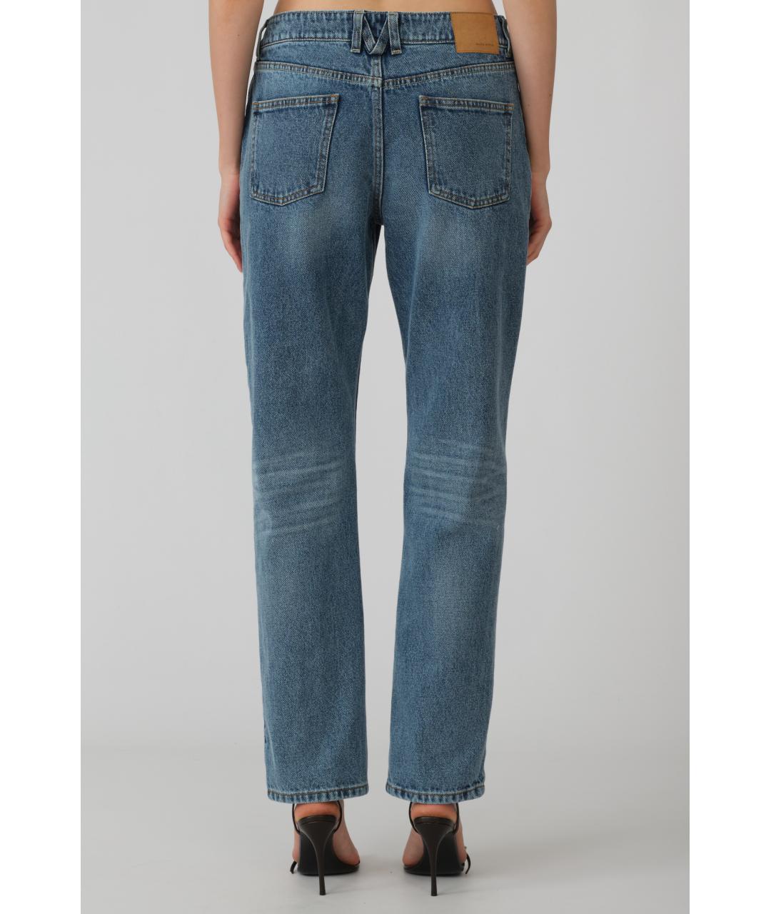 MAGDA BUTRYM Синие хлопковые прямые джинсы, фото 4