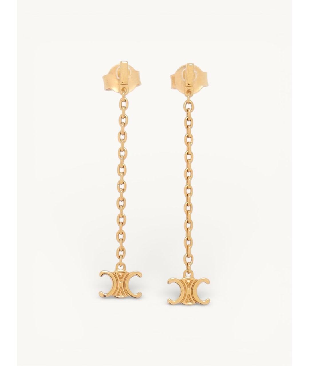 CELINE Золотые металлические серьги, фото 2