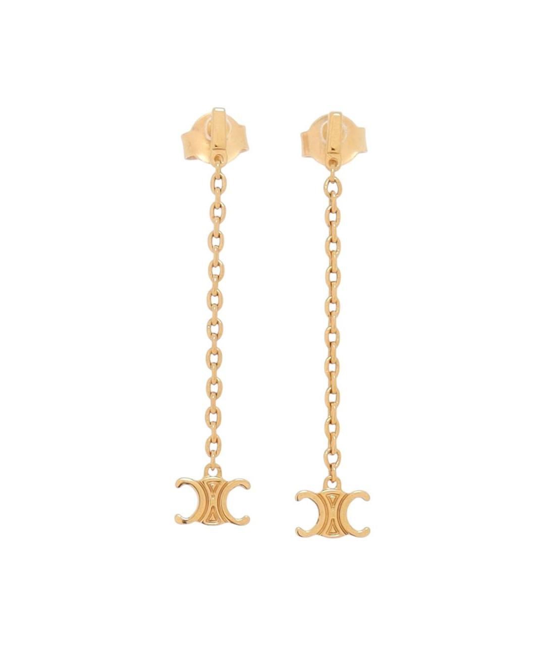 CELINE Золотые металлические серьги, фото 1