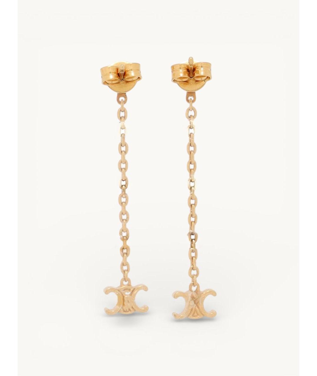 CELINE Золотые металлические серьги, фото 3