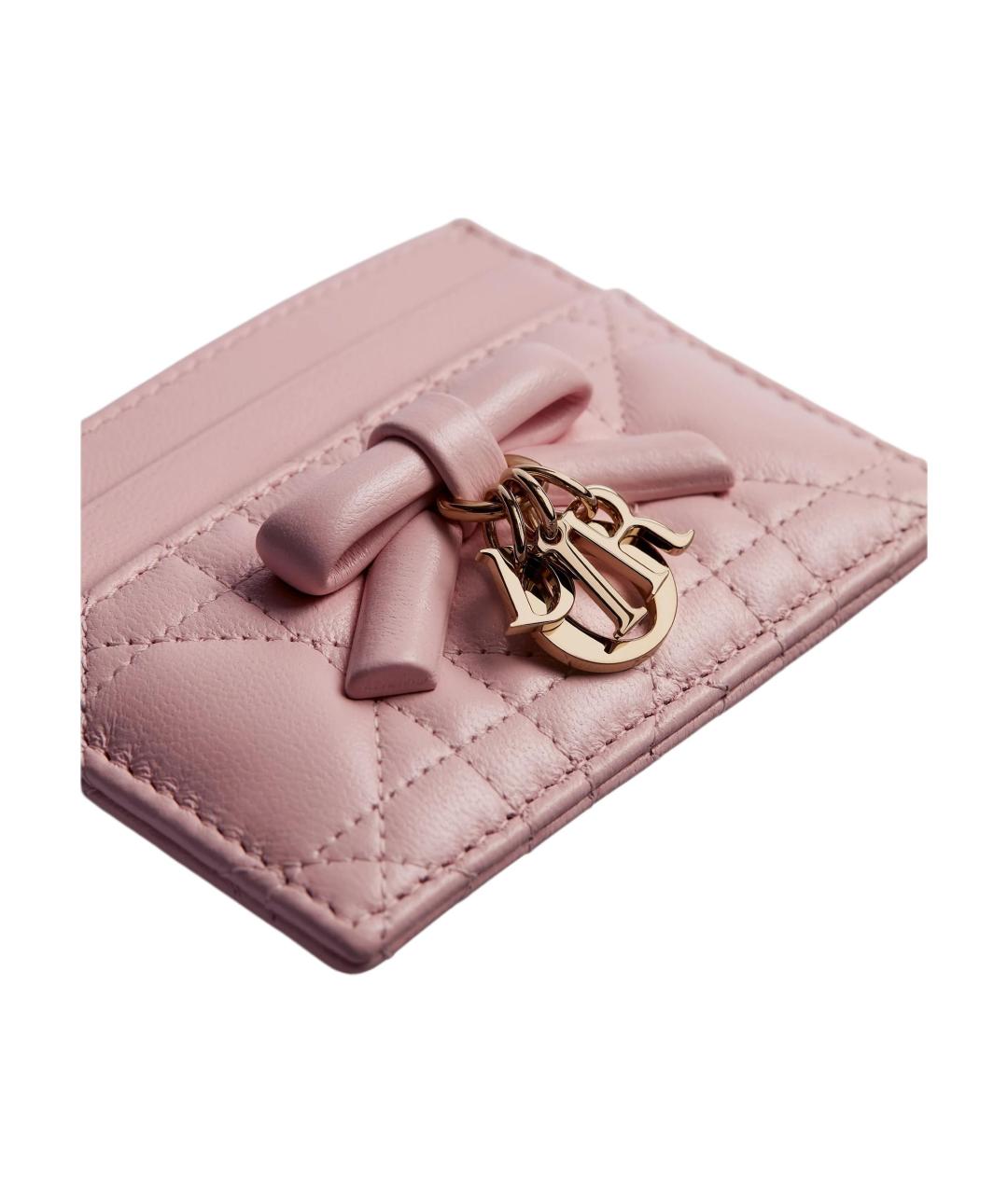 CHRISTIAN DIOR Розовый кожаный кардхолдер, фото 4