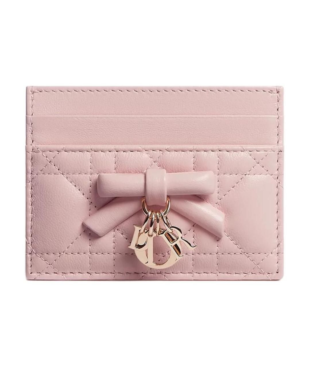 CHRISTIAN DIOR Розовый кожаный кардхолдер, фото 1
