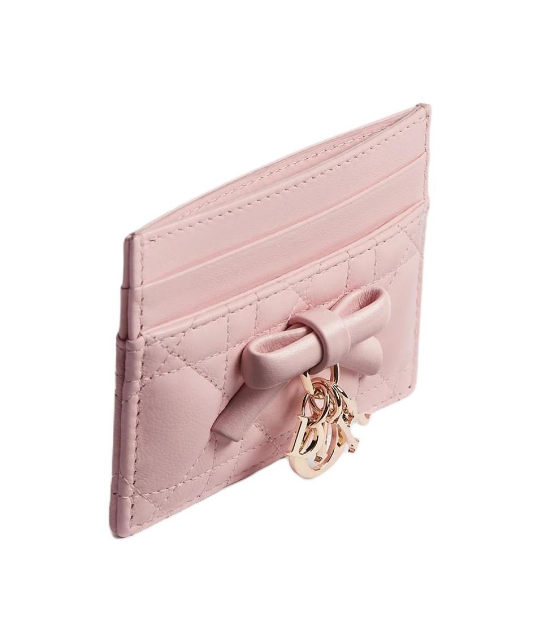 CHRISTIAN DIOR Розовый кожаный кардхолдер, фото 2