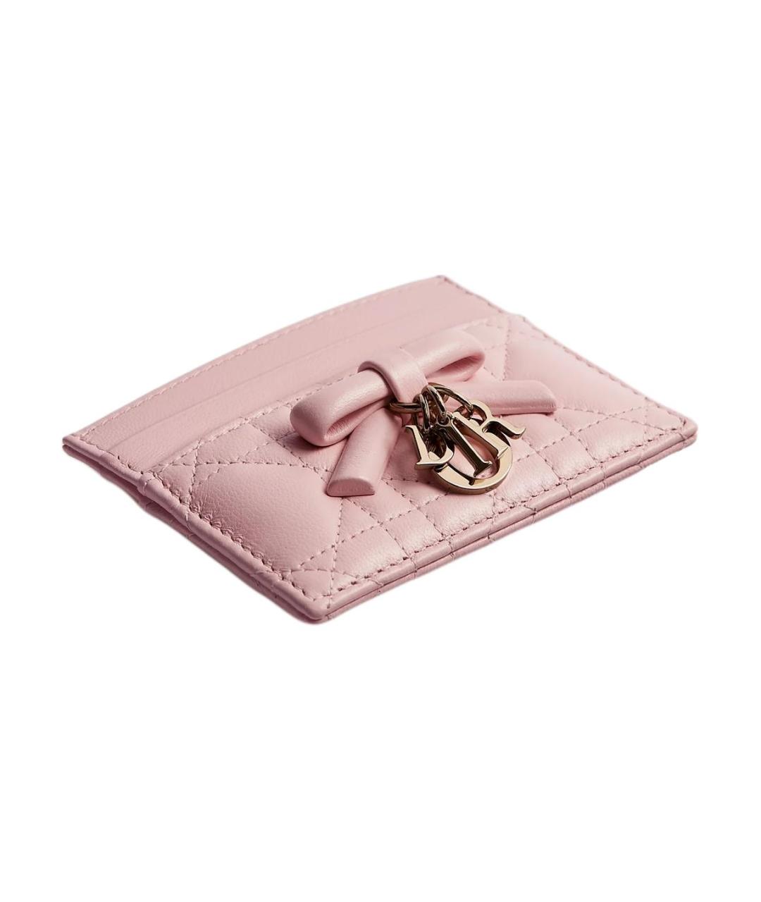 CHRISTIAN DIOR Розовый кожаный кардхолдер, фото 3