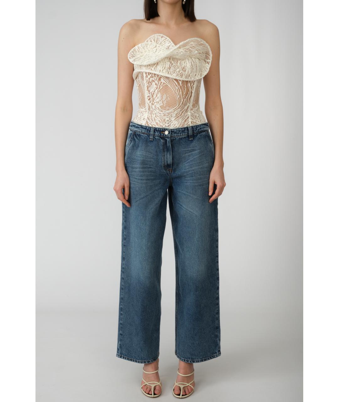 MAGDA BUTRYM Темно-синие хлопковые прямые джинсы, фото 7