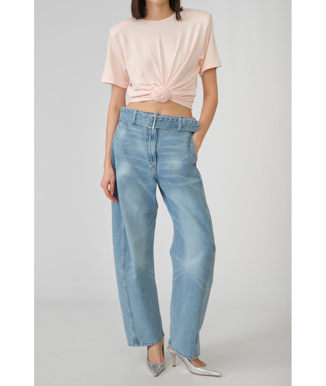 MAGDA BUTRYM Голубые хлопковые прямые джинсы, фото 8