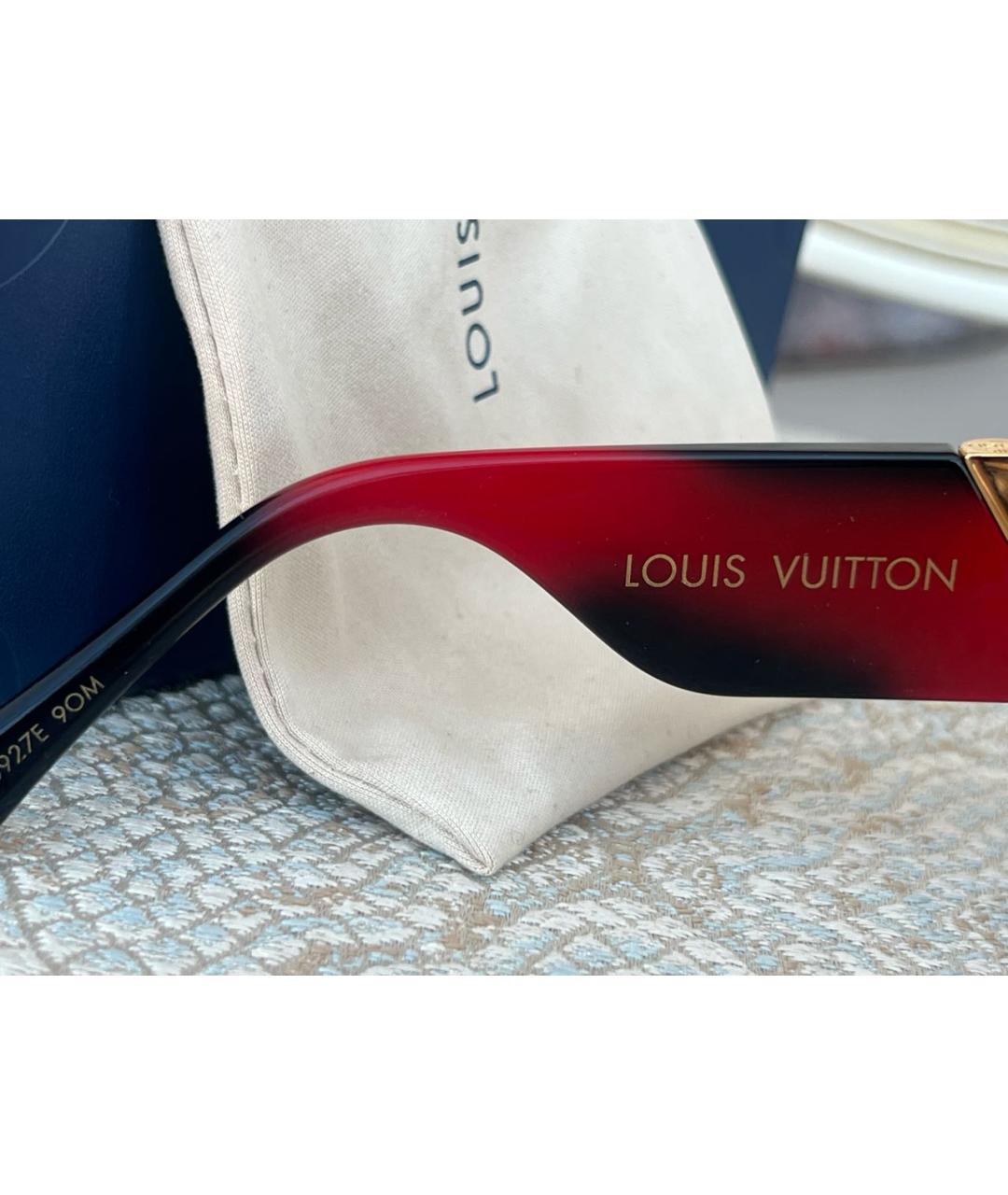 LOUIS VUITTON Красные пластиковые солнцезащитные очки, фото 6