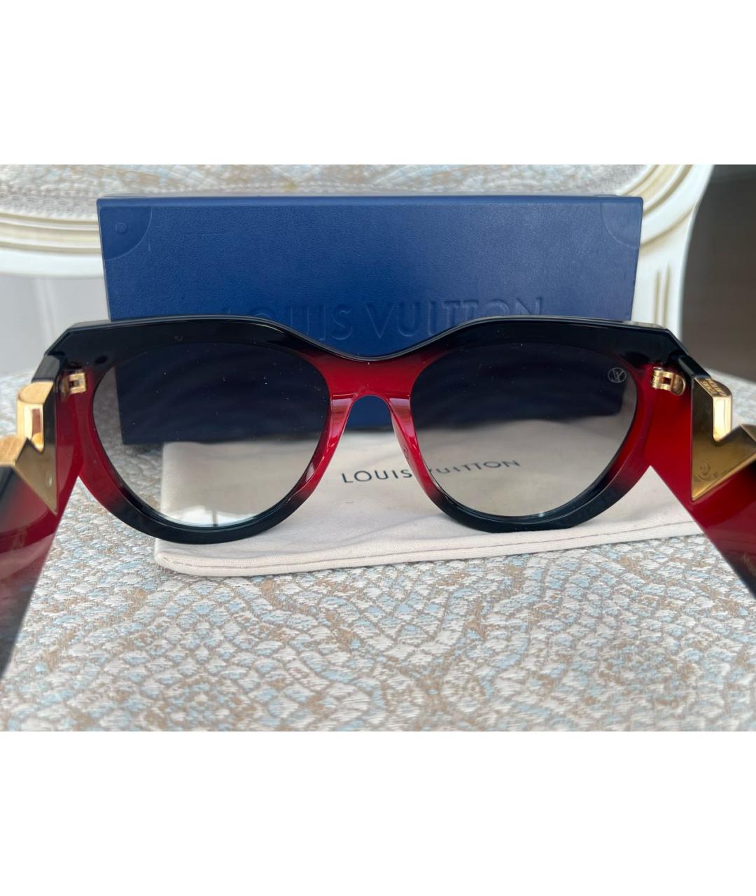 LOUIS VUITTON Красные пластиковые солнцезащитные очки, фото 5