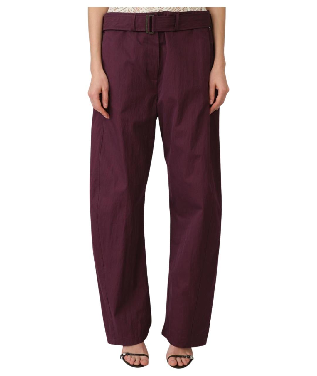 MAGDA BUTRYM Фиолетовые хлопковые прямые брюки, фото 1