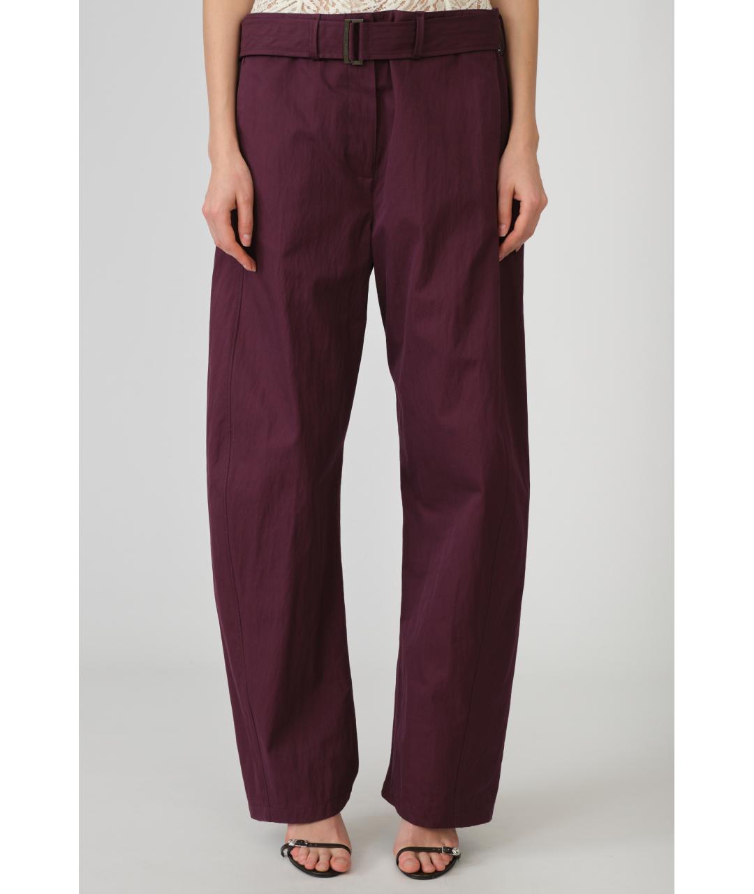 MAGDA BUTRYM Фиолетовые хлопковые прямые брюки, фото 10