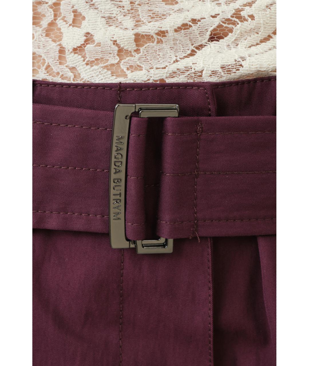 MAGDA BUTRYM Фиолетовые хлопковые прямые брюки, фото 6