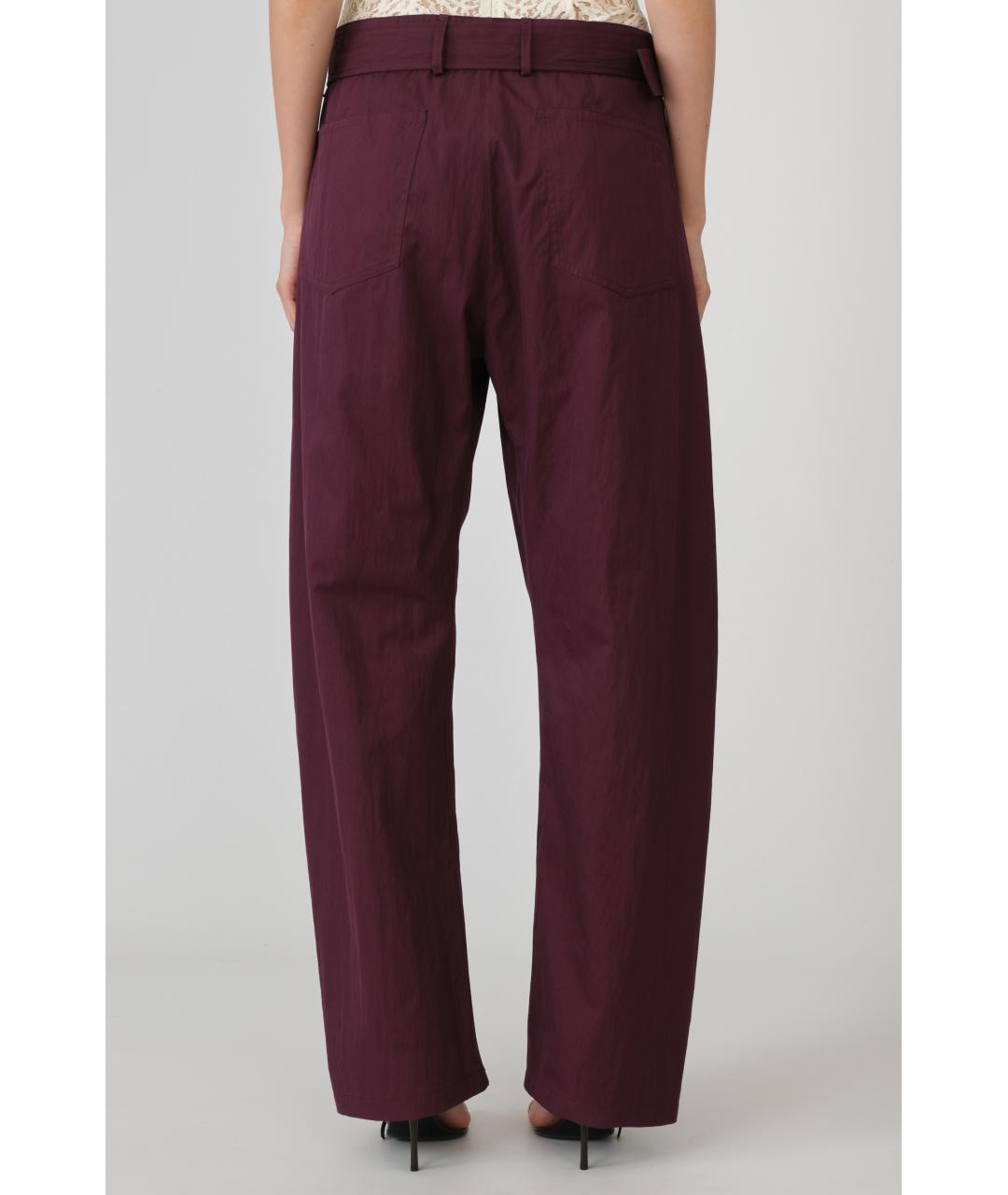 MAGDA BUTRYM Фиолетовые хлопковые прямые брюки, фото 5
