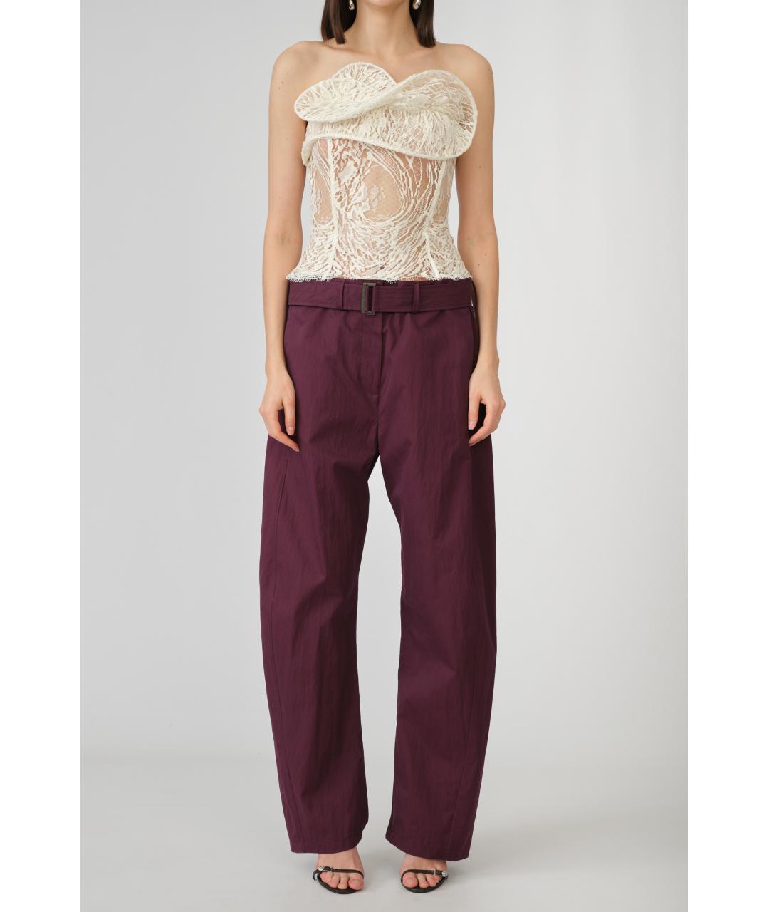 MAGDA BUTRYM Фиолетовые хлопковые прямые брюки, фото 7