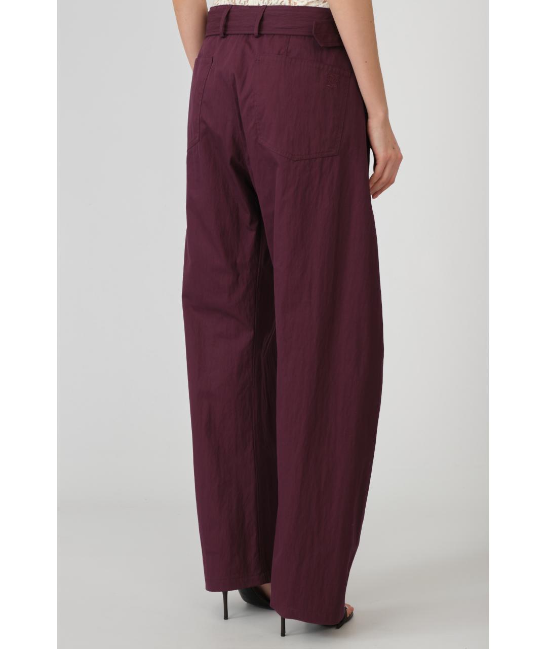 MAGDA BUTRYM Фиолетовые хлопковые прямые брюки, фото 4
