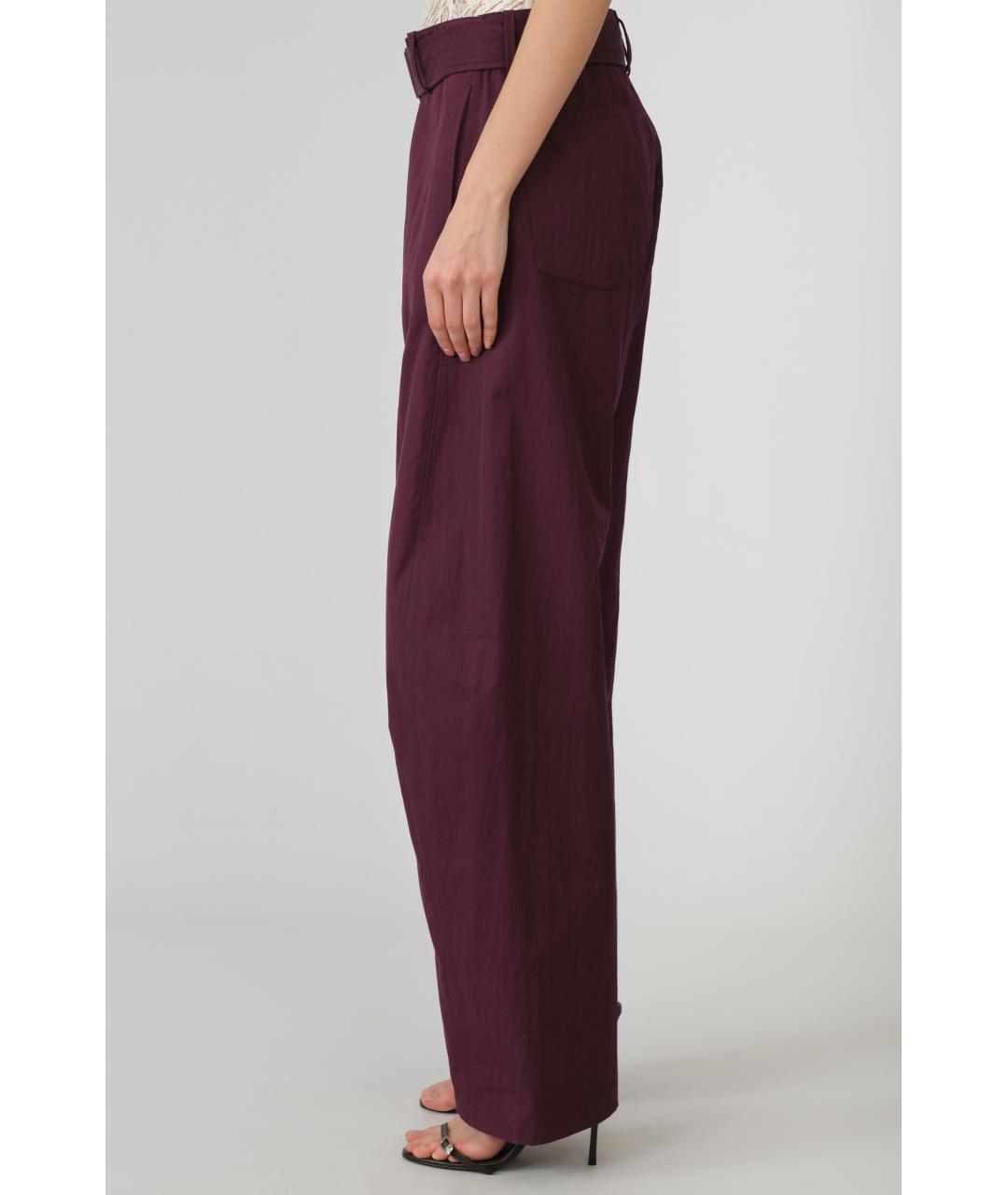 MAGDA BUTRYM Фиолетовые хлопковые прямые брюки, фото 2