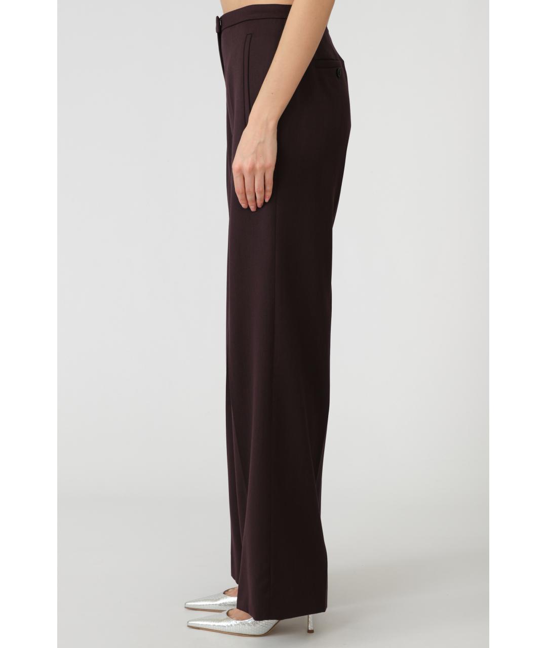 MAGDA BUTRYM Фиолетовые шерстяные прямые брюки, фото 2