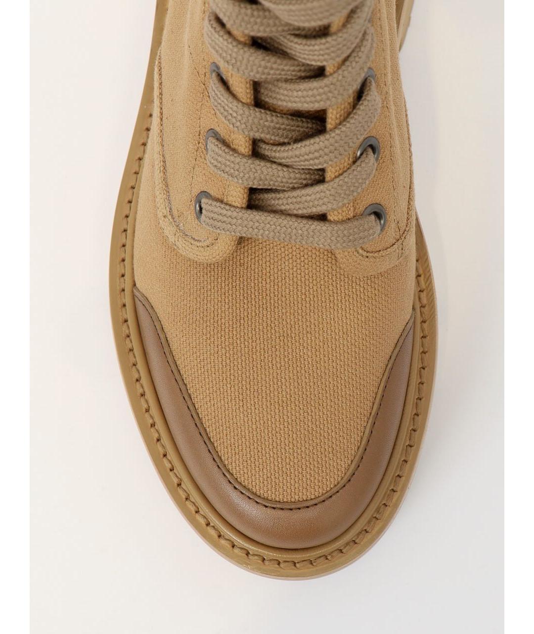 CELINE Бежевые текстильные ботинки, фото 5