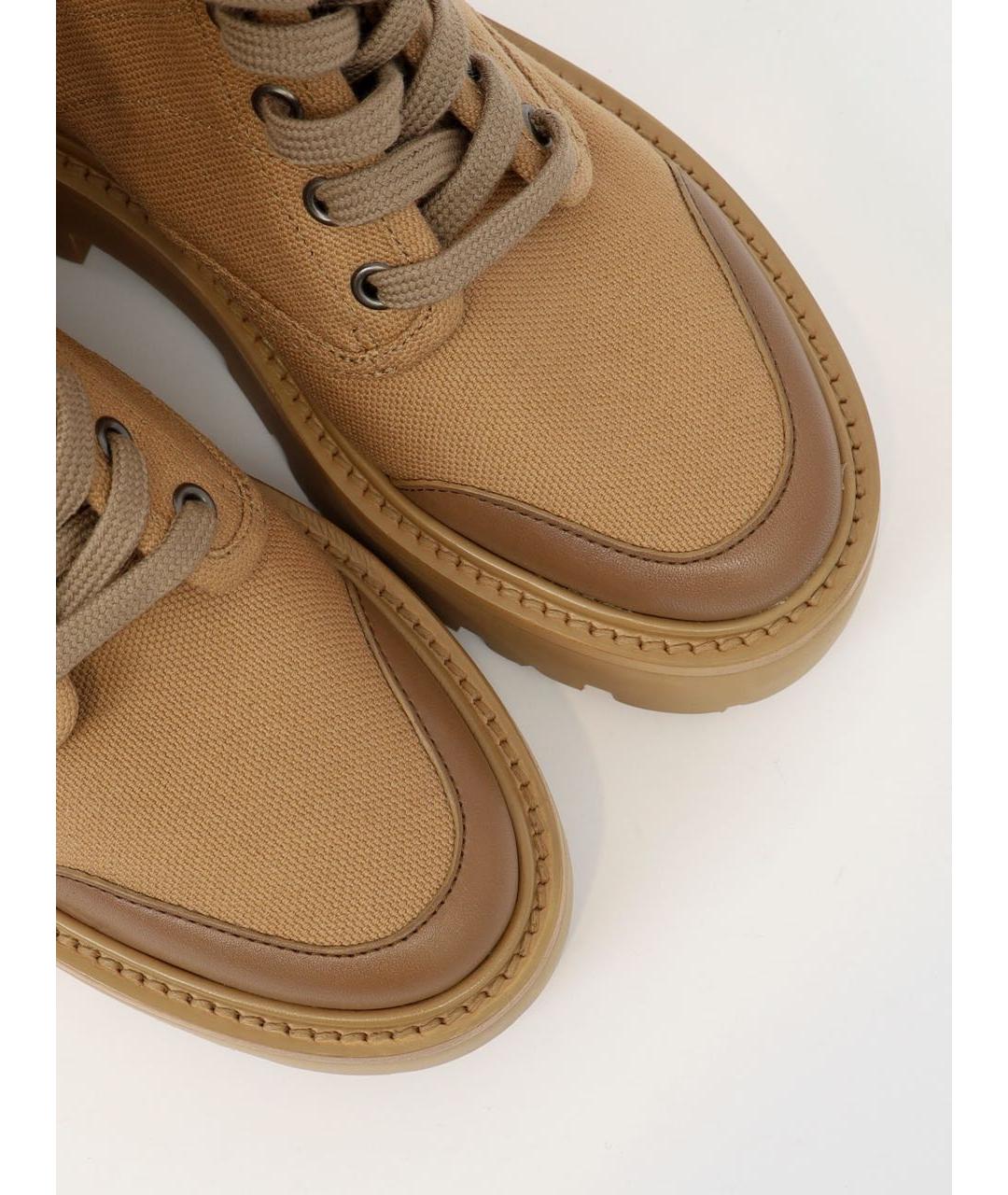 CELINE Бежевые текстильные ботинки, фото 7