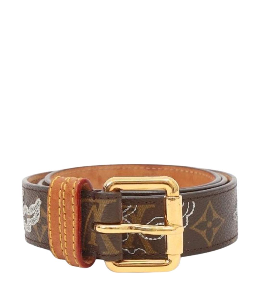 LOUIS VUITTON Коричневый кожаный ремень, фото 1