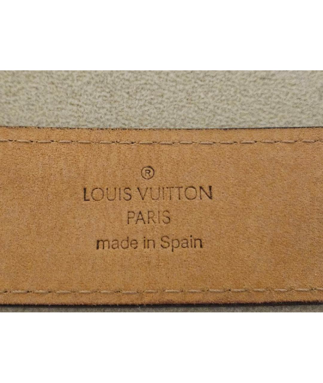 LOUIS VUITTON Коричневый кожаный ремень, фото 3