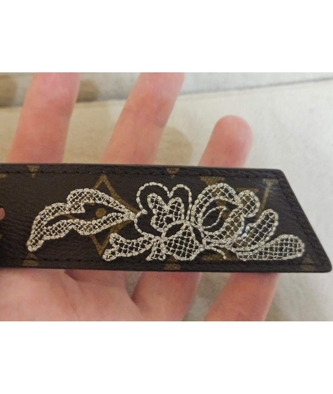 LOUIS VUITTON Коричневый кожаный ремень, фото 9