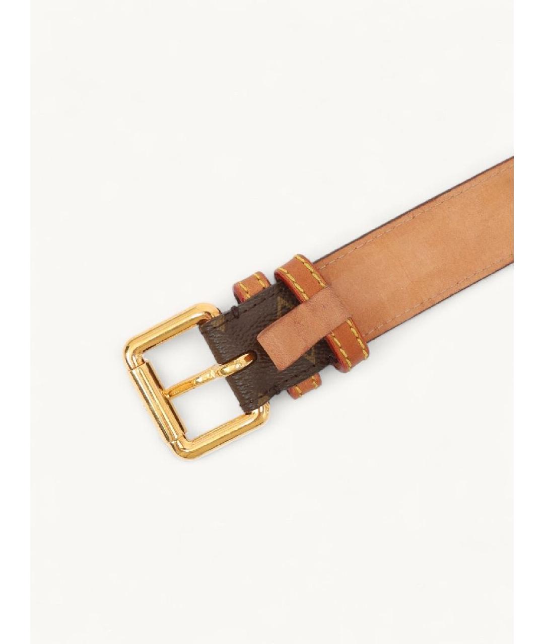 LOUIS VUITTON Коричневый кожаный ремень, фото 2