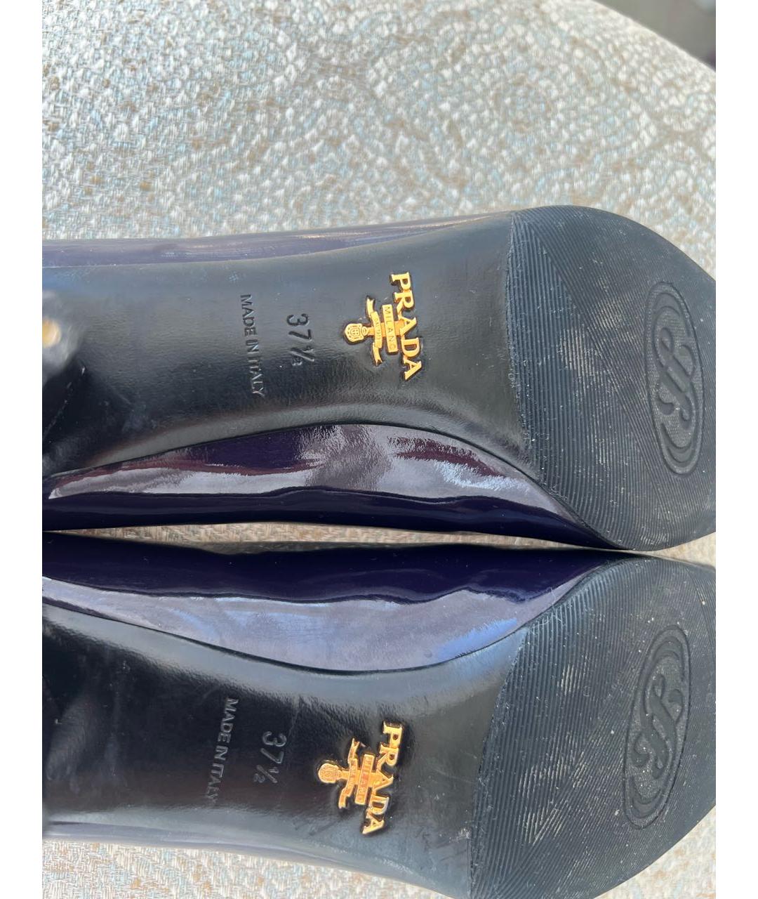 PRADA Фиолетовые туфли из лакированной кожи, фото 6