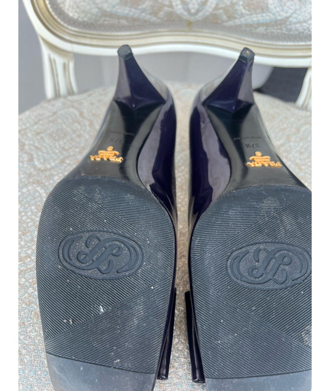 PRADA Фиолетовые туфли из лакированной кожи, фото 5