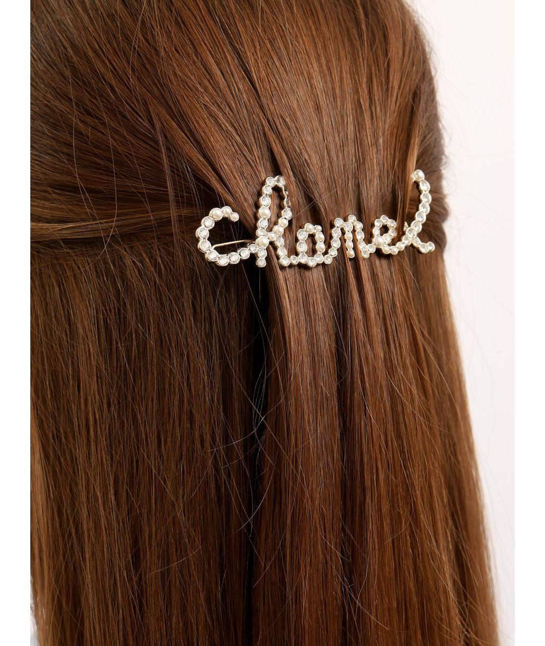CHANEL Белая заколка, фото 4