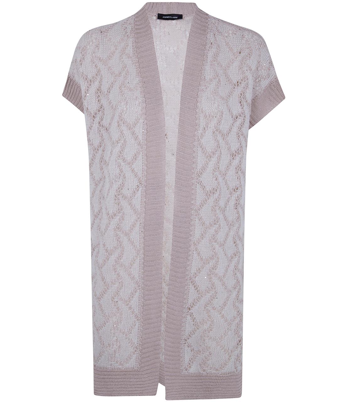 ANNECLAIRE Бежевый полиэстеровый кардиган, фото 1