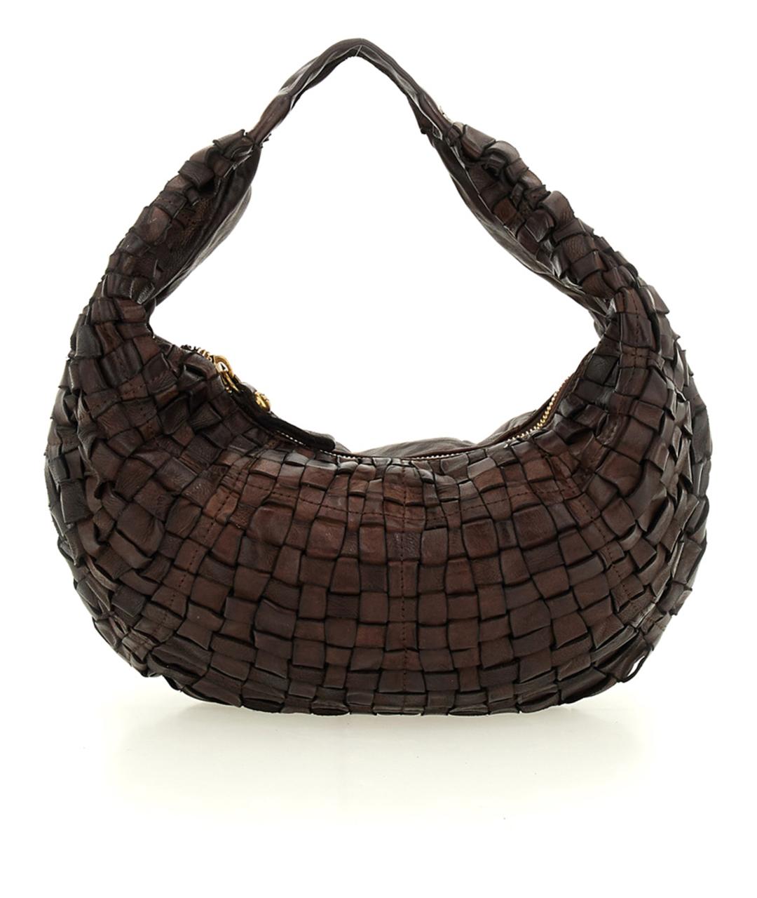 CAMPOMAGGI Коричневая кожаная сумка через плечо, фото 1