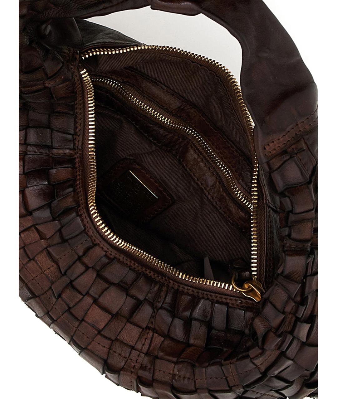 CAMPOMAGGI Коричневая кожаная сумка через плечо, фото 4