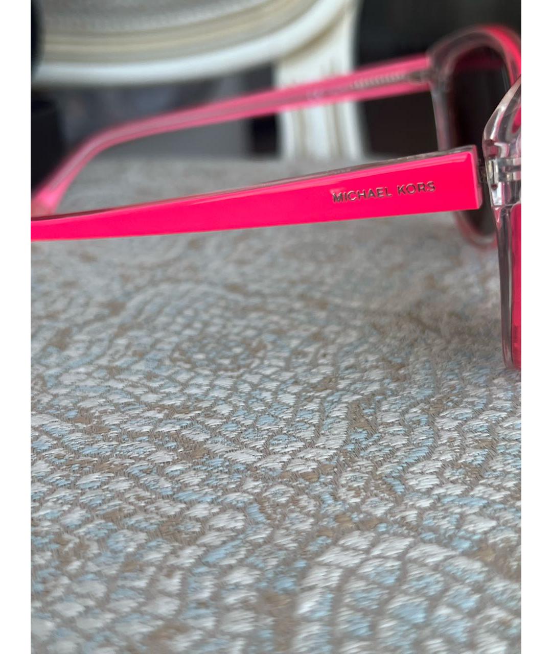MICHAEL KORS Розовые пластиковые солнцезащитные очки, фото 3