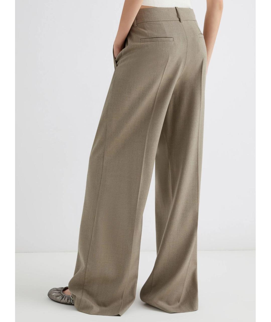 MARELLA Бежевые полиэстеровые прямые брюки, фото 3