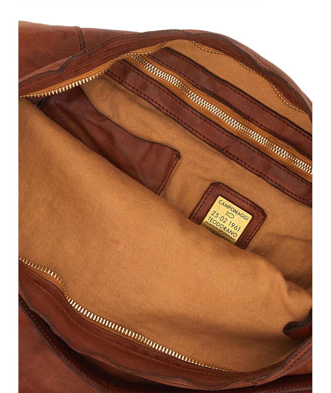 CAMPOMAGGI Коричневая кожаная сумка через плечо, фото 4