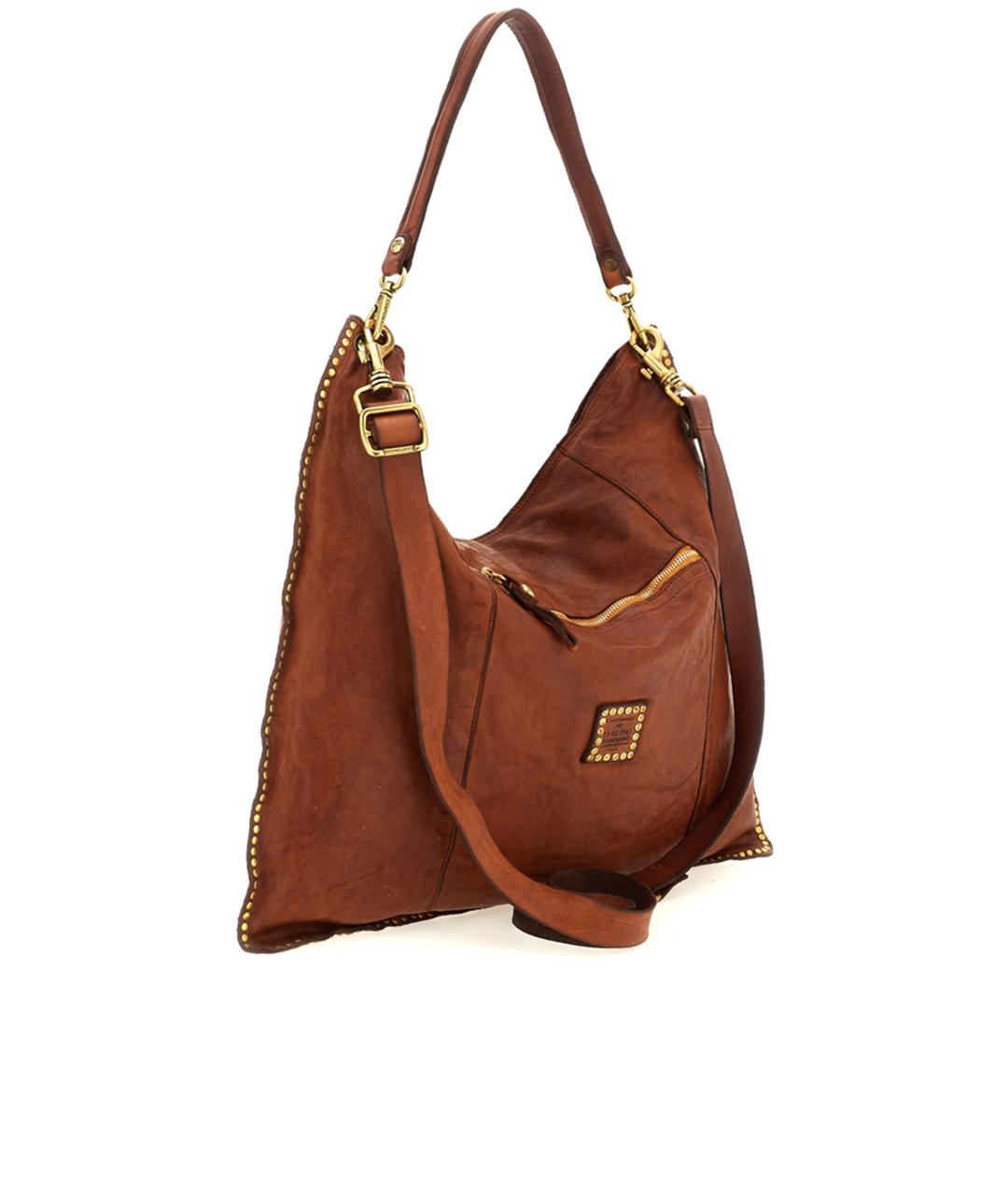 CAMPOMAGGI Коричневая кожаная сумка через плечо, фото 3