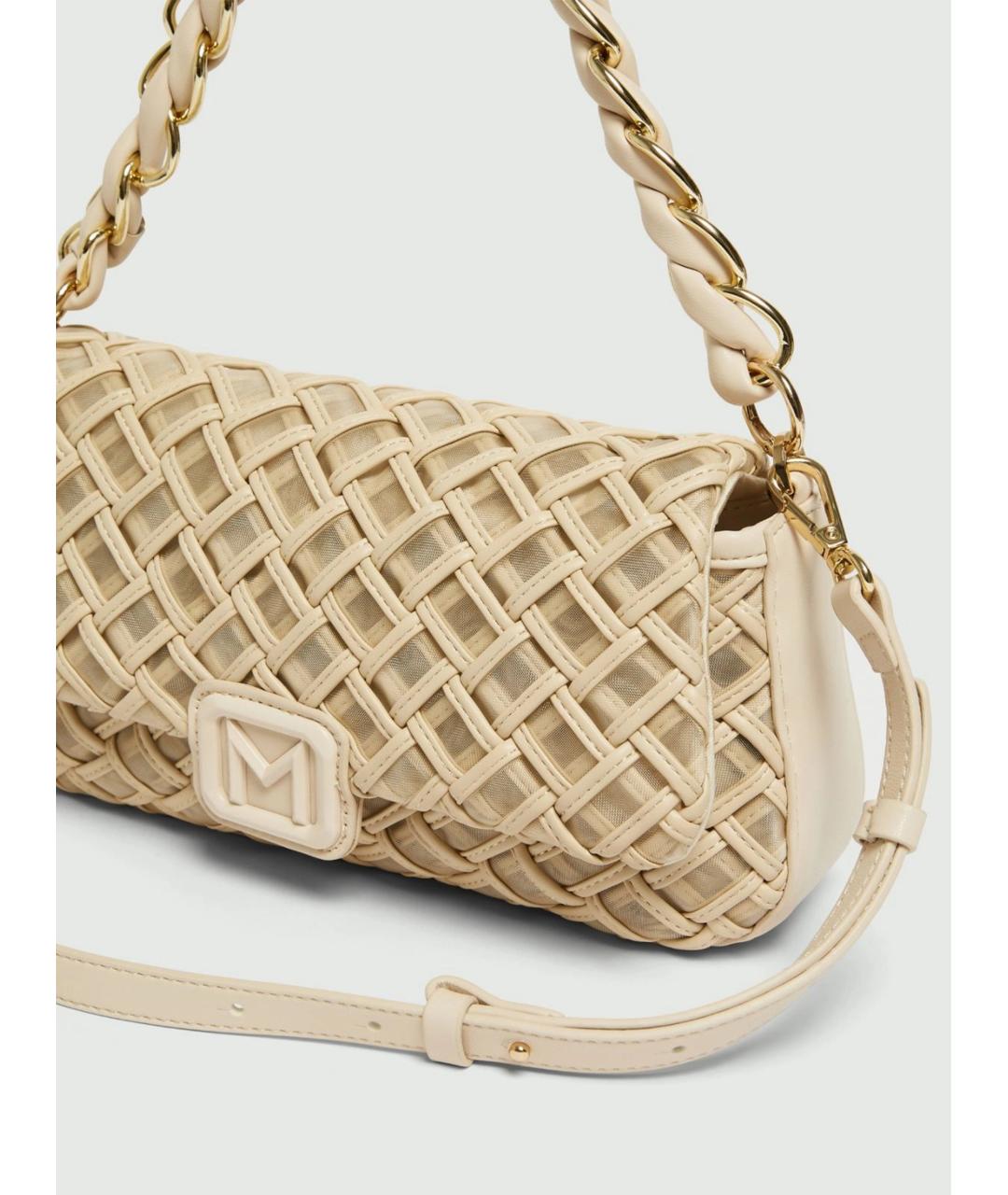 MARELLA Бежевая кожаная сумка через плечо, фото 3