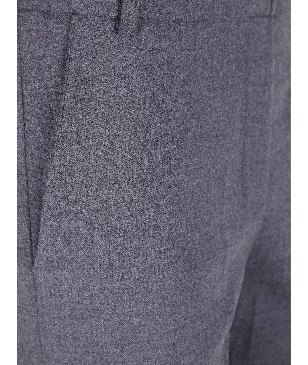 KILTIE Серые шерстяные прямые брюки, фото 3