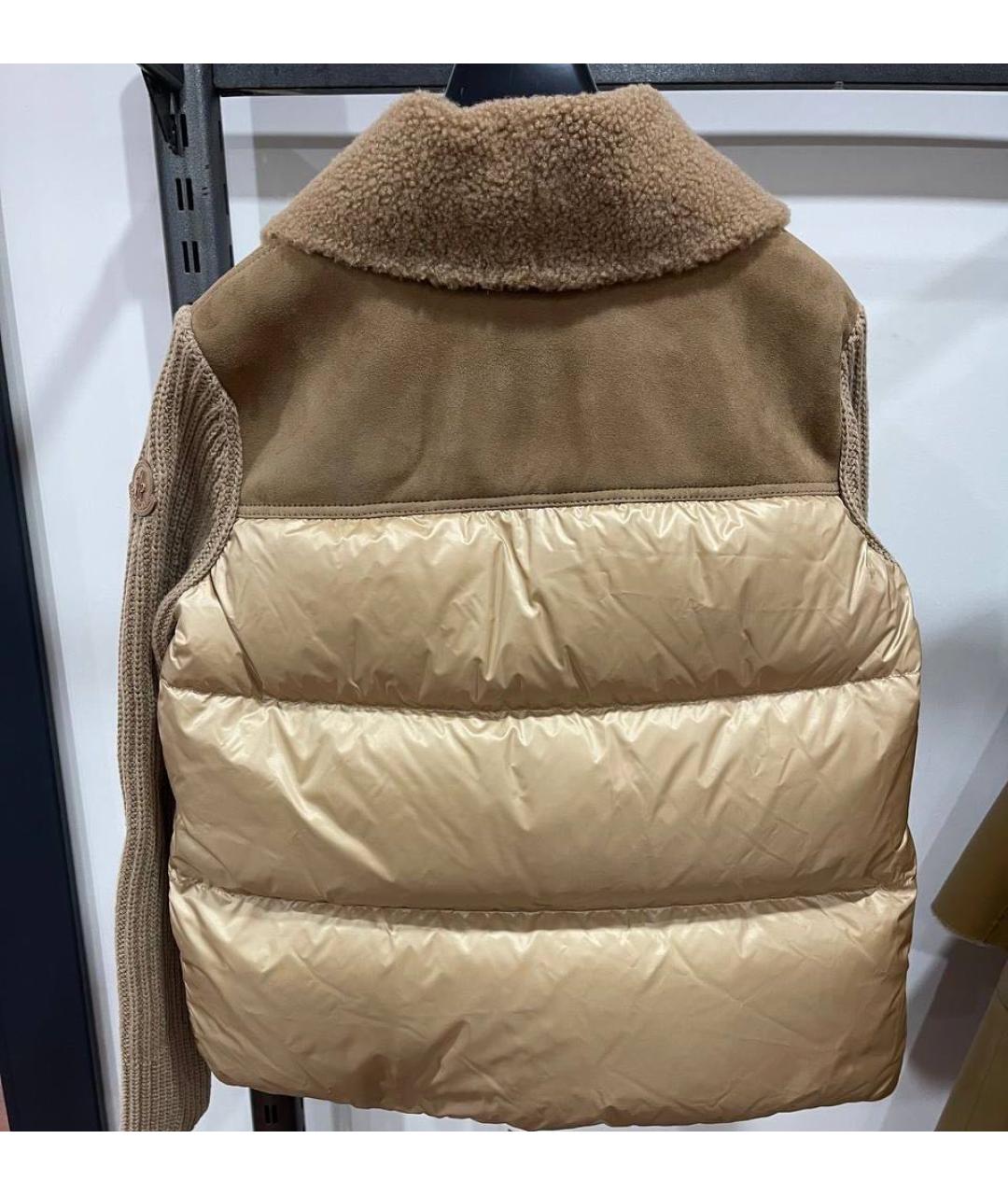 MONCLER Бежевая меховая куртка, фото 2