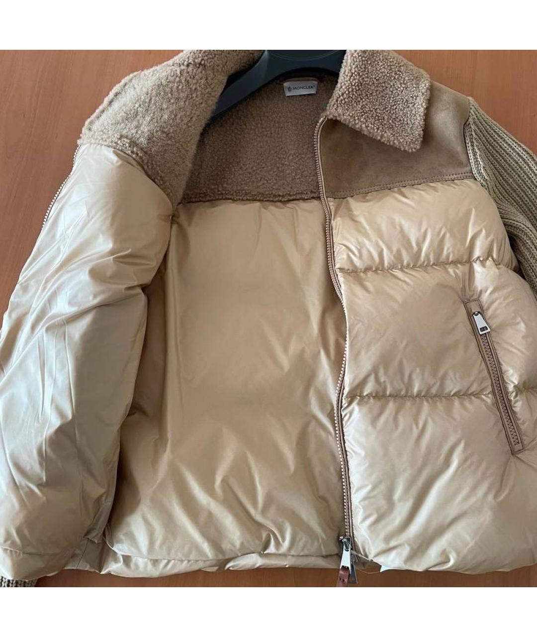 MONCLER Бежевая меховая куртка, фото 6