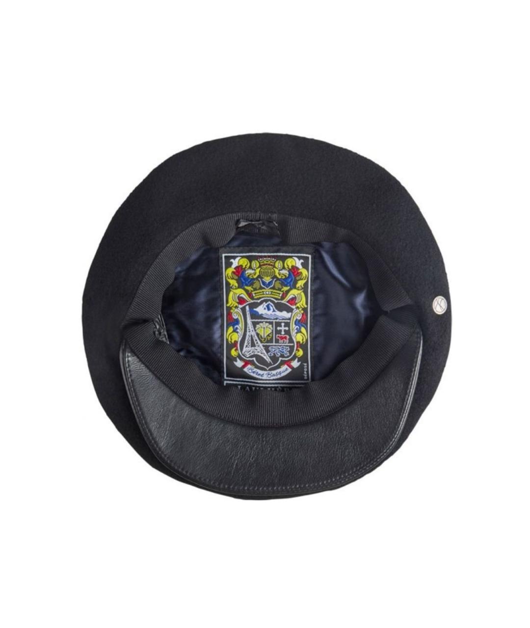 LAULHERE Черная кожаная кепка, фото 2