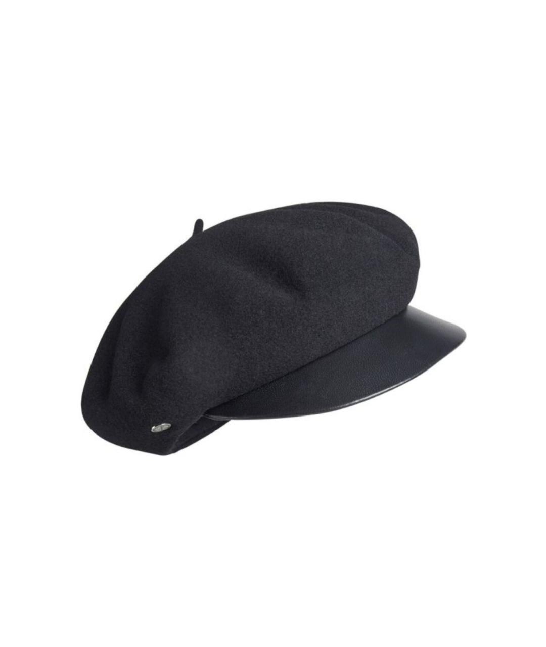 LAULHERE Черная кожаная кепка, фото 1